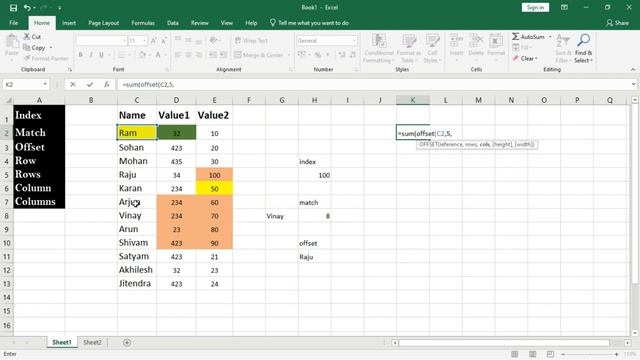 Match Function in Excel | Lecture 18 | Offset | Index | Row | Rows | Column | Columns | Choose смотреть онлайн