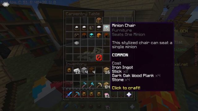 Hypixel Skyblock End Update | How To Get Furniture And Carpentry Skill