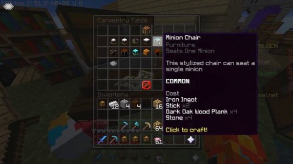 Hypixel Skyblock End Update | How to Get Furniture and Carpentry Skill