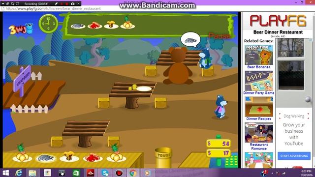 Bear Dinner Restaurant game play - FAIL - Kid's game play смотреть онлайн