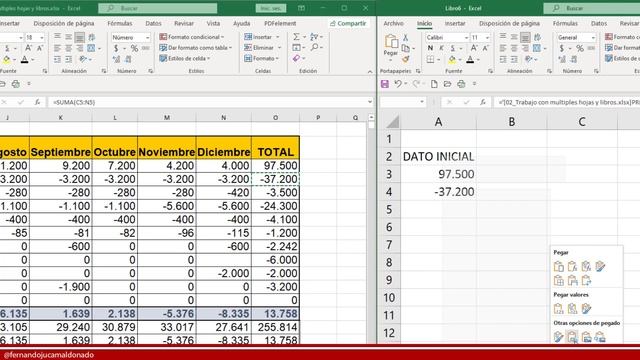Excel.- Curso Excel Hojas y Libros Video 4.1 Crear Fórmulas entre Libros смотреть онлайн