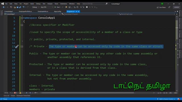 Access Specifier in C# | DotNet Tamizha | Tamil | c# in tamil | access modifiers in c# смотреть онлайн