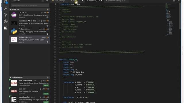 Visual Stduio Code For Verilog Coding