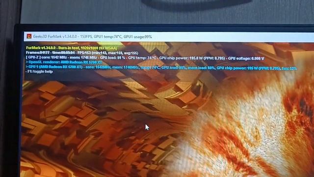 Sapphire Pulse RX 5700 XT, 8gb GDDR-6, тест FurMark для авито
