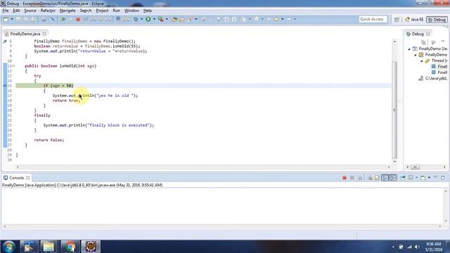 finally with only try and return statement | Java Exception handling смотреть онлайн