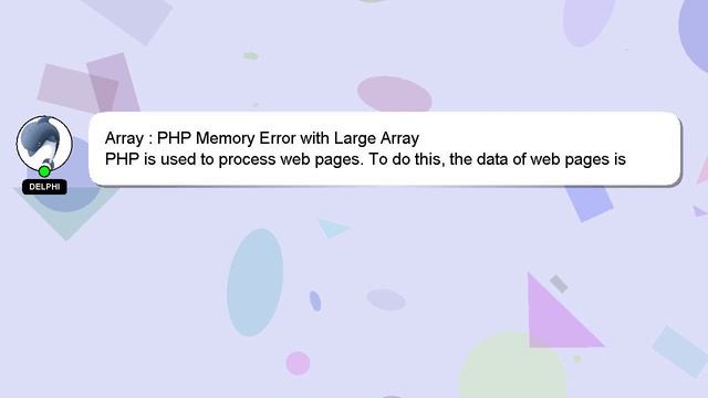 Array : PHP Memory Error with Large Array смотреть онлайн
