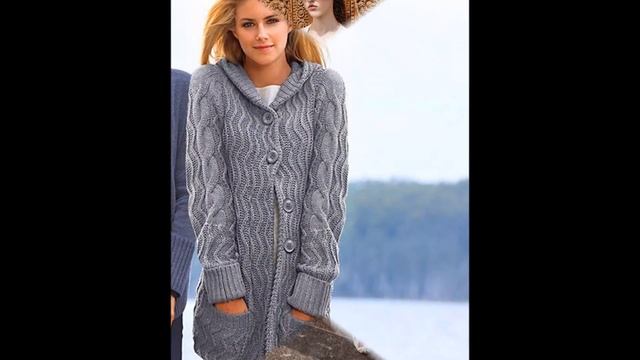 Длинные Женские Вязаные Кардиганы Спицами - 2020 / Women's Long Knit Knit Cardigans смотреть онлайн