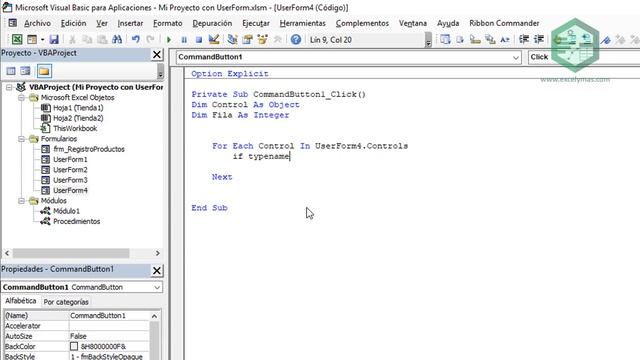21. Guía Rápida VBA para Excel | For... Next para recorrer TextBoxes en un UserForm смотреть онлайн