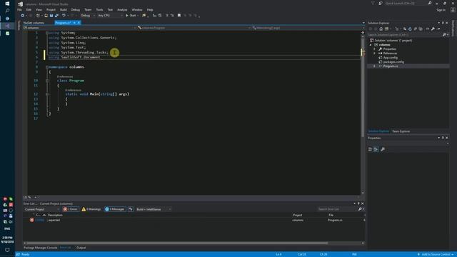 Как программно создать документ DOCX со столбцами с помощью языка С# и Net смотреть онлайн