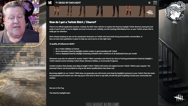 Dead By Daylight| How to get the Twitch survivor shirts & killer charm in game! #ShirtMySurvivor смотреть онлайн