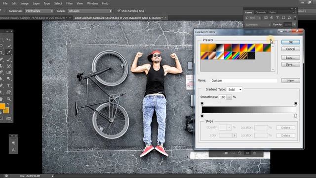 How to use Gradient Map in Photoshop in Hindi/Urdu смотреть онлайн