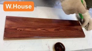 Масло для дерева, махагон. Нанесение тканью и кистью. Разница ощущается.