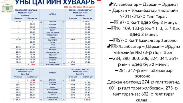 Вагоны зуны цагийн хуваарь | Дархан, Эрхүү, Эрдэнэт, Шарын гол ГАЛТ ТЭРЭГНИЙ ХУВААРЬ GALT TEREGNII смотреть онлайн