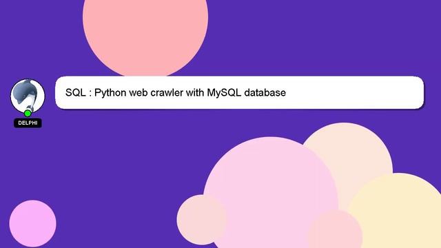 SQL : Python web crawler with MySQL database смотреть онлайн