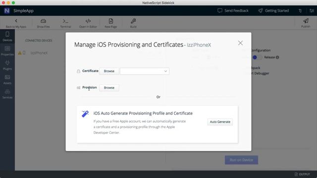 Deploying iOS Apps Using NativeScript Sidekick—Free Account Workflow смотреть онлайн