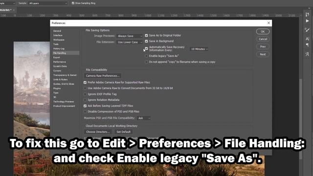 How To Fix Photoshop Save As only showing PSD, PSB, or Tiff - Enable Legacy "Save As" JPEG, PNG, et смотреть онлайн