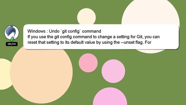 Windows : Undo `git config` command смотреть онлайн