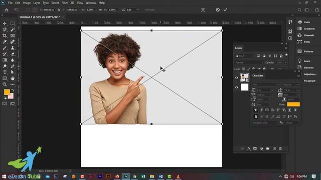 Free Transform in Adobe Photoshop II How to Use Free Transform Tool in Photoshop смотреть онлайн