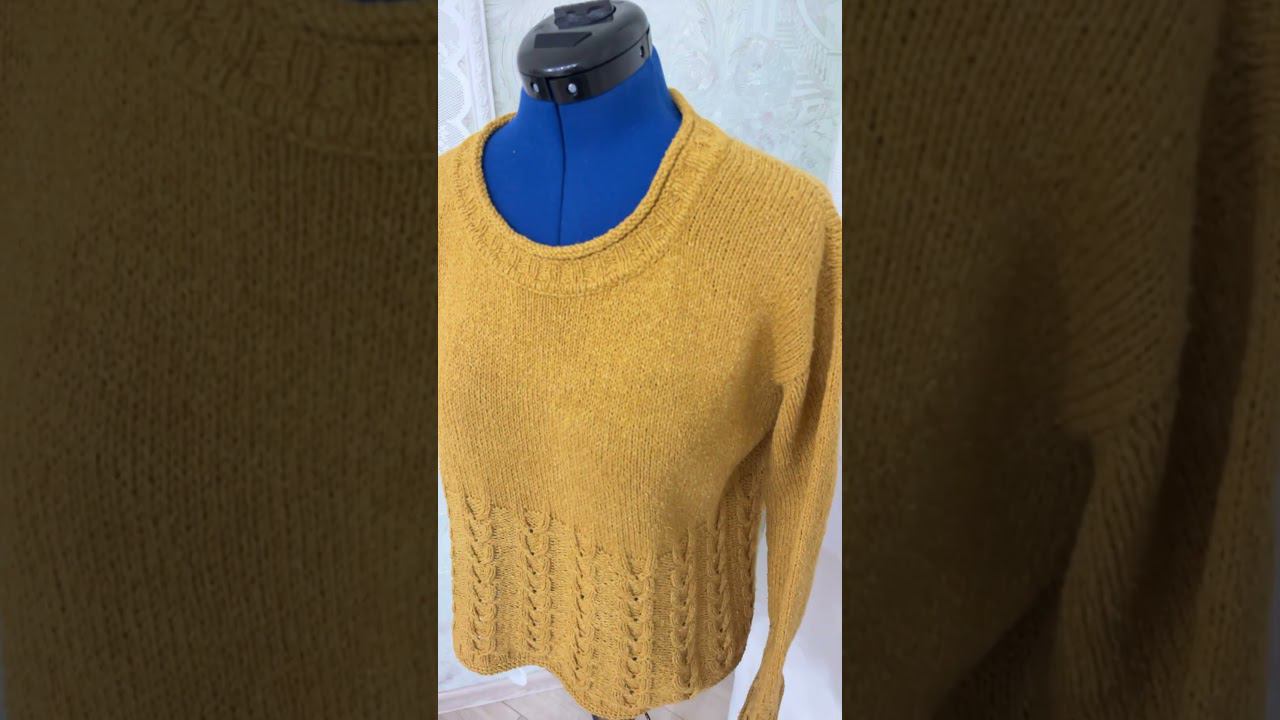 Джемпер «Сочинение» #design #knitting #вязание #вязаниеспицами смотреть онлайн