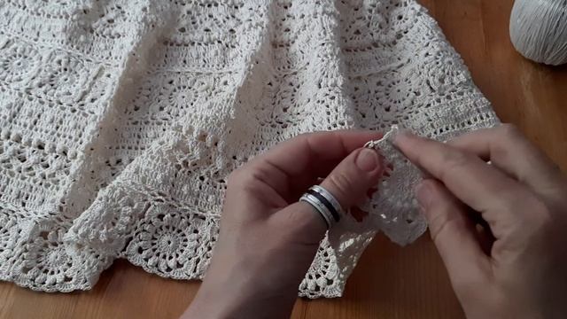 Сарафан крючком. Квадратный мотив. смотреть онлайн