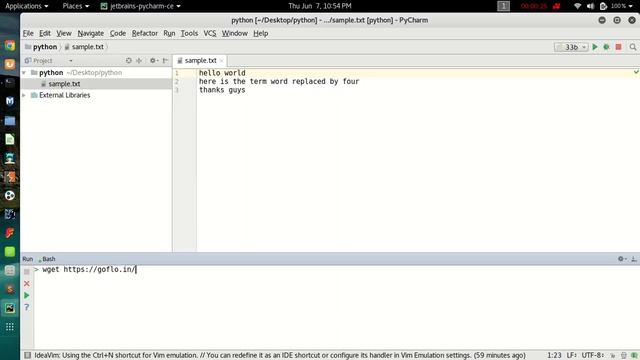 Download files from Goflo.in inside PyCharm(with built in bash console) смотреть онлайн