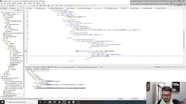 ? Criando o formulario e cadastro do usuario - Formação Java Web Full-Stack смотреть онлайн