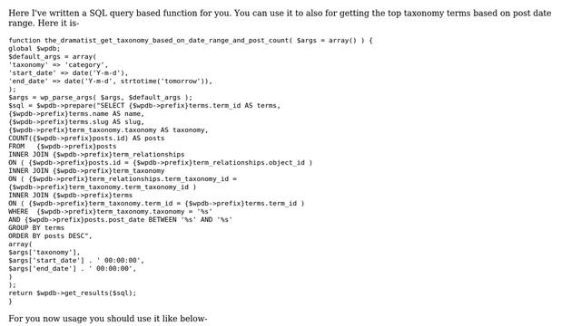 Wordpress: List Top 5 taxonomy terms based on number of post смотреть онлайн