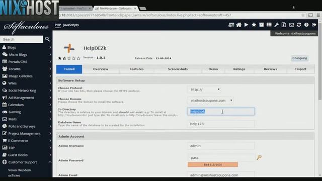 Installing HelpDEZk with Softaculous in cPanel смотреть онлайн