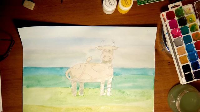 Мастер-класс по рисованию для детей 6-10 лет "Корова на лугу" смотреть онлайн
