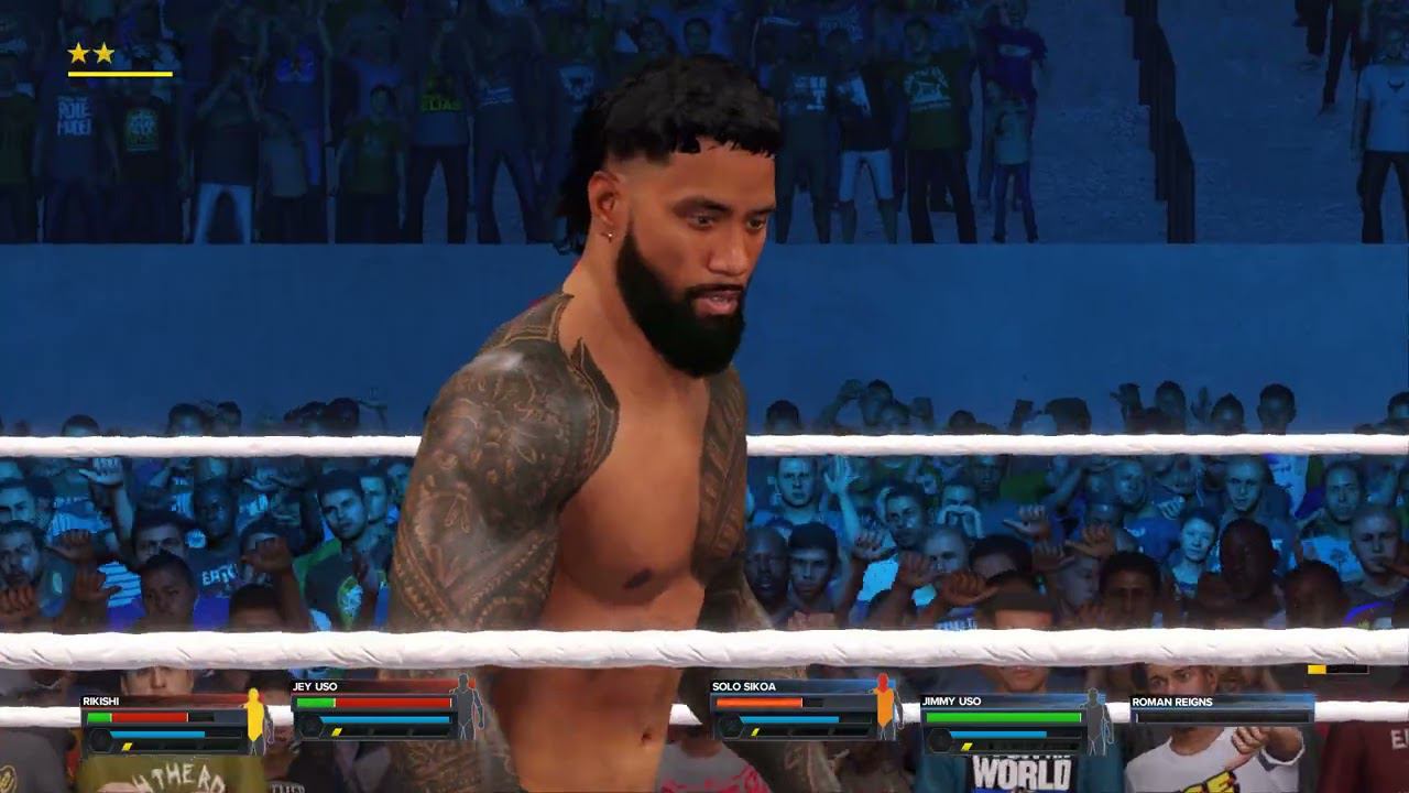 WWE2K23 Jey Uso & Rikishi Vs Solo Sikoa & Jimmy Uso Tag Team Match