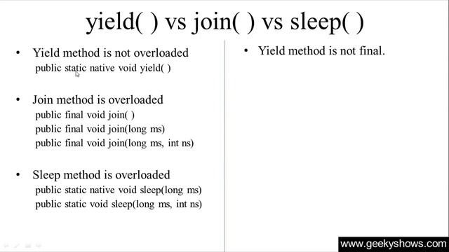 Difference between yield join and sleep Method in Java Programming (Hindi) смотреть онлайн