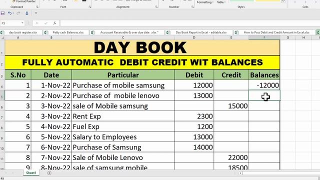 FULLY AUTOMATIC ACCOUNTING SOFTWARE IN EXCEL DAY BOOK WITH AUTOMATIC DEBIT CREDIT IN EXCEL смотреть онлайн
