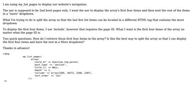 Wordpress: Retrieve array items without page ID смотреть онлайн