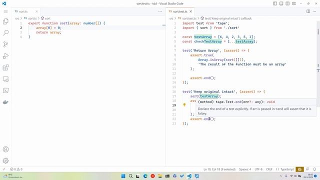Test Driven Development & Unit Testing Insertion Sort met TypeScript смотреть онлайн