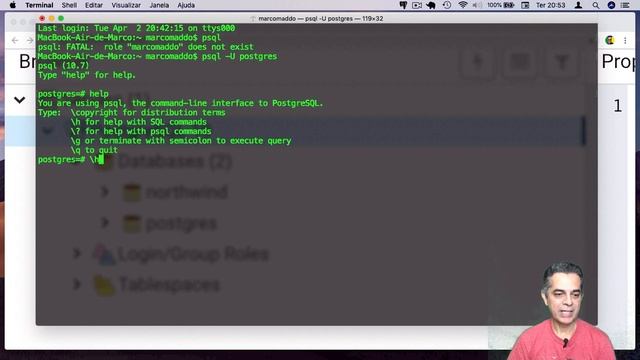 Guia Completo PostgreSQL - Como usar os comandos DDL Create e Drop database com PSQL? смотреть онлайн