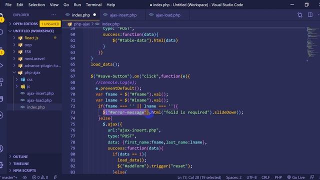 PHP Ajax Tutorial Bangla Step By Step #9 ajax data validation смотреть онлайн