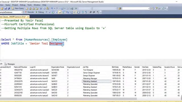 Sql Server Where Clause Equals to Sign | SQL Server Tutorial 1 смотреть онлайн
