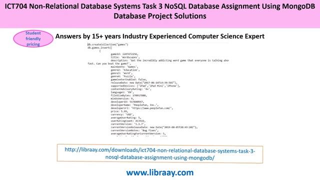 ICT704 Non-Relational Database Systems Task 3 NoSQL Database Assignment Using MongoDB смотреть онлайн