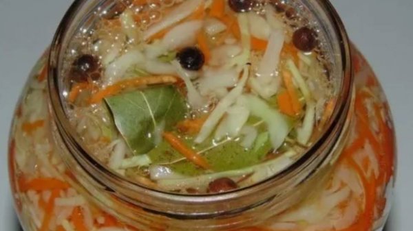 Капуста в горячем рассоле- вкусный рецепт