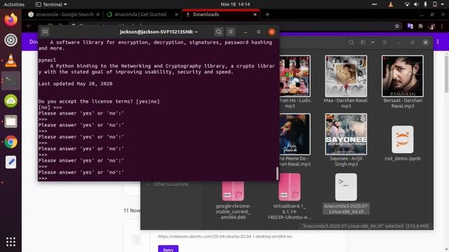 installation of anaconda in ubuntu 20.04 . смотреть онлайн