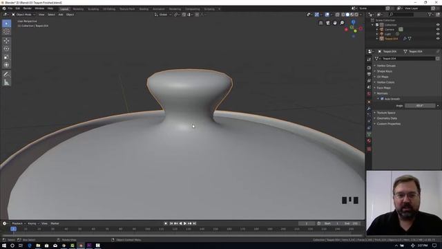 Blender 2.8 - Using Smooth Shading - Beginners Teapot Tutorial 03 смотреть онлайн