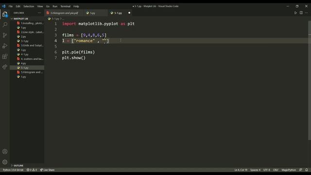 Basic Matplotlib in Python in Hindi || Histogram and Pie chart #5 смотреть онлайн