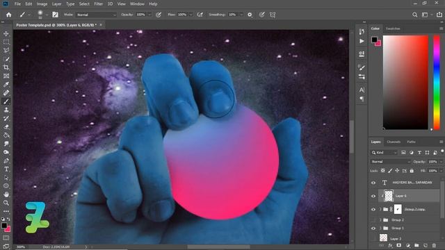 Take the Ball Red Blue Gradient - Tutorial Photoshop CC 2019 смотреть онлайн