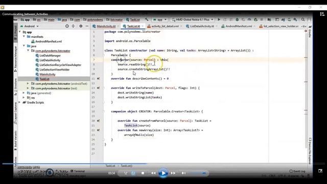 Android Development Session 2.3: Create another Activity, Intent, Parcel смотреть онлайн