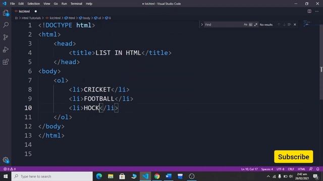 Lists in Html 5. What is ordered List? and what is li tag? смотреть онлайн