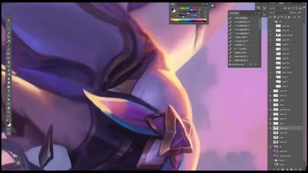 Star Guardian Akali splash painting process