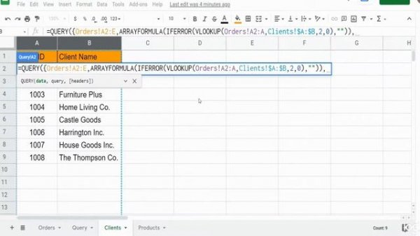 Google Sheets Query Join Multiple Tables