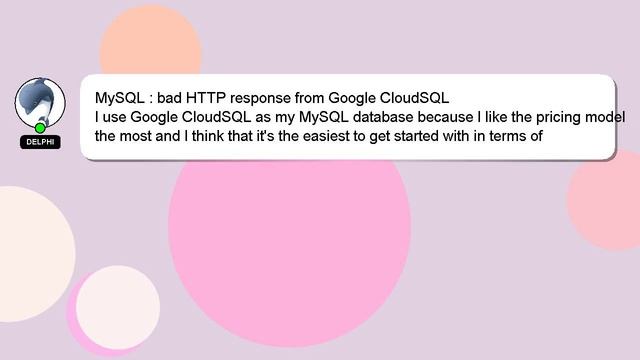 MySQL : bad HTTP response from Google CloudSQL смотреть онлайн