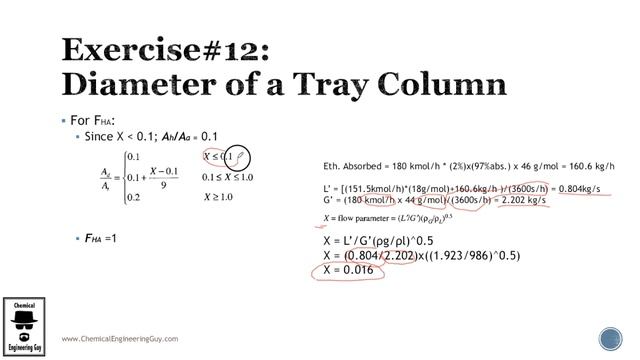 Exercise#12 Diameter of a Tray Column (Lec128) смотреть онлайн