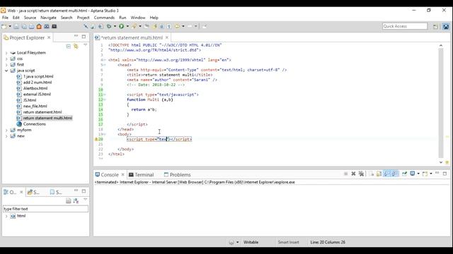 20. Java Script Return statement (Part 2) смотреть онлайн